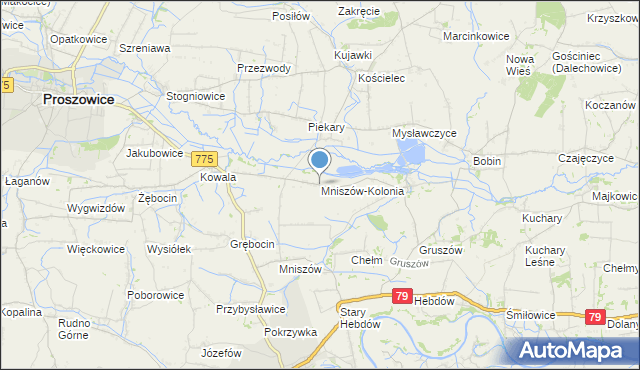 mapa Mniszów-Kolonia, Mniszów-Kolonia na mapie Targeo